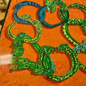 CARTIER vintage silk panther bracelet scarf